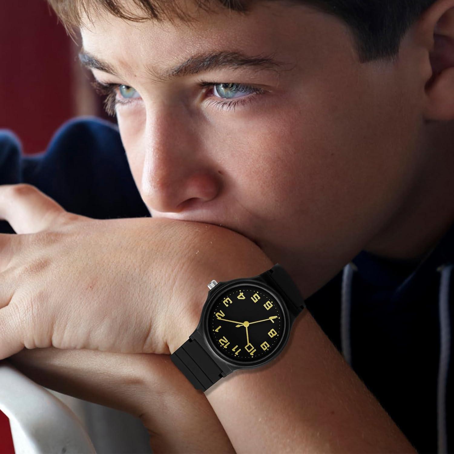 Reloj Analógico Infantil Tenock 30M Impermeable Negro Claro