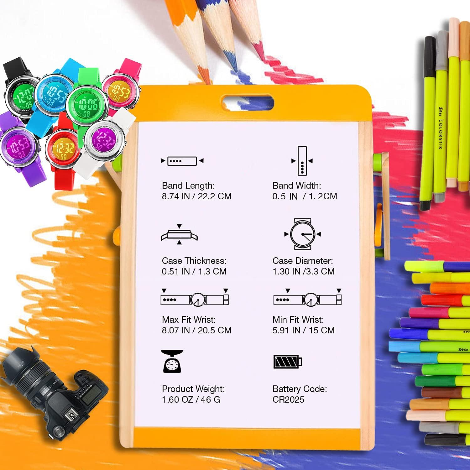 Reloj Deportivo Digital Cofuo Azul para Niños Impermeable