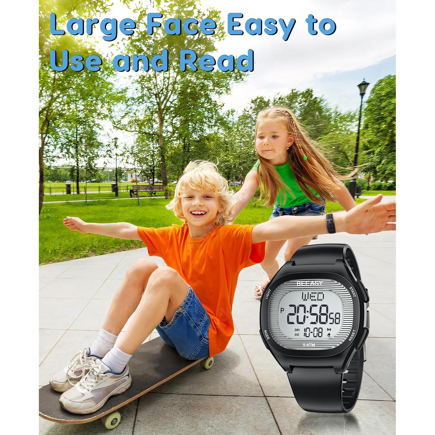 Reloj Digital Infantil Beeasy AW01 5ATM Negro para Niños