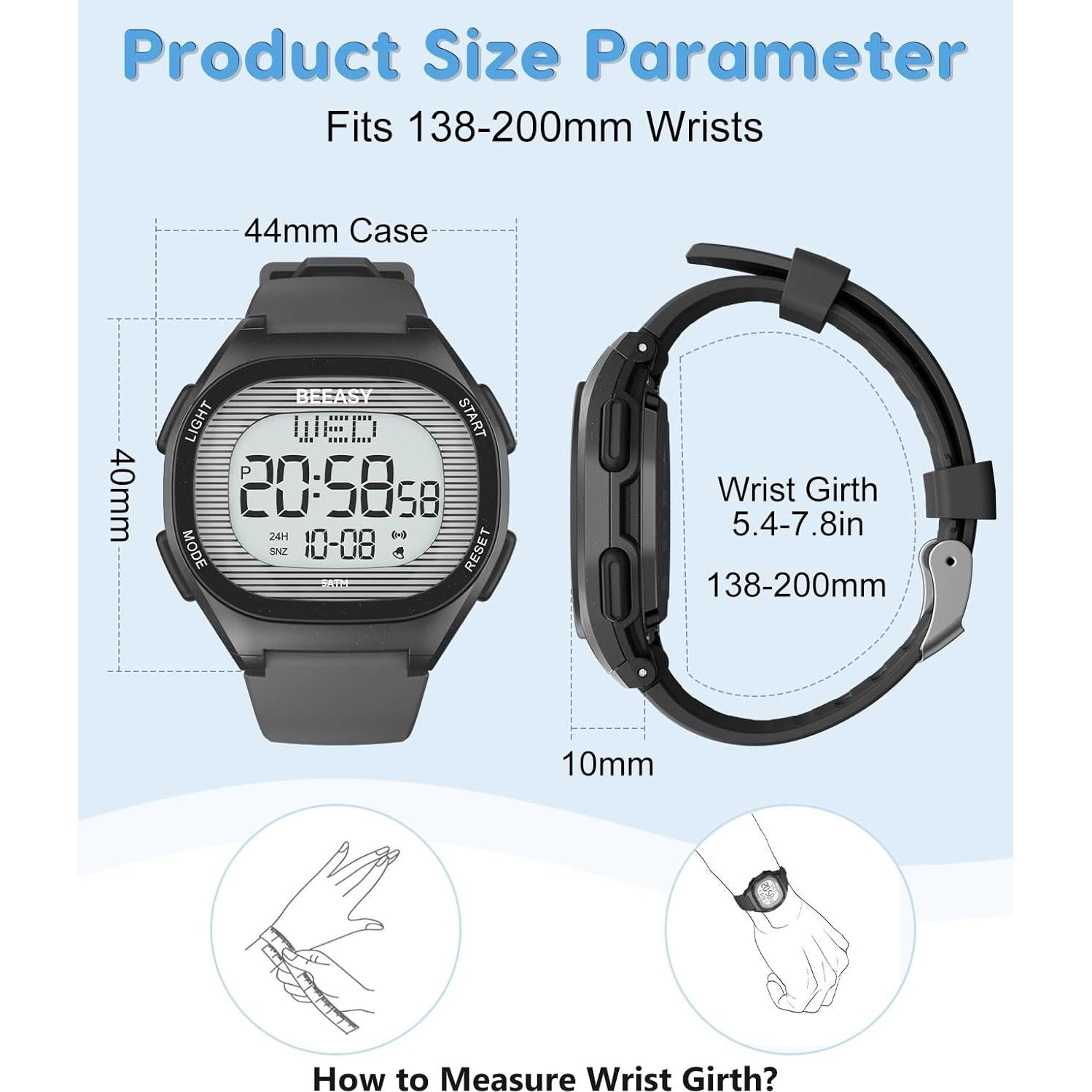 Reloj Digital Infantil Beeasy AW01 5ATM Negro para Niños