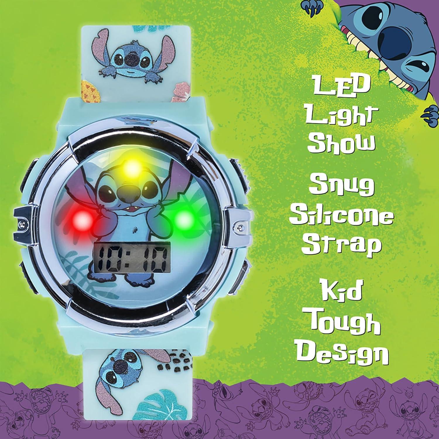 Reloj LCD Disney Stitch para Niños - Pantalla Digital Iluminada