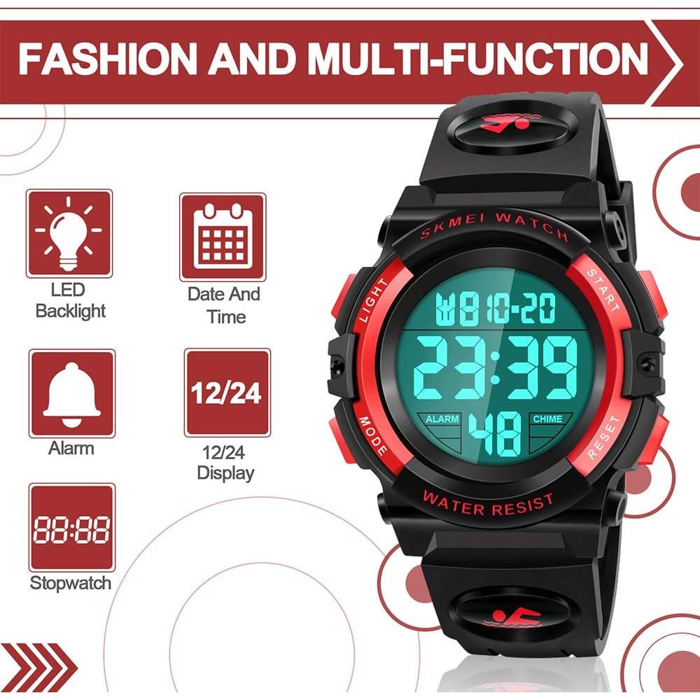 Reloj Digital Impermeable Dodosky para Niños 50m LED