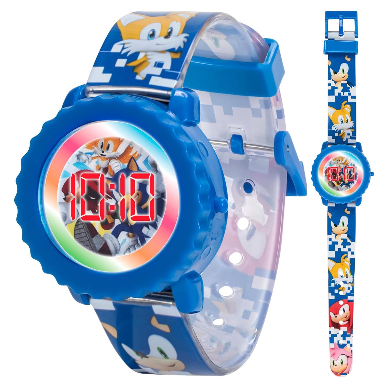 Reloj Digital Sonic The Hedgehog para Niños - LED Intermitente, Correa Ajustable