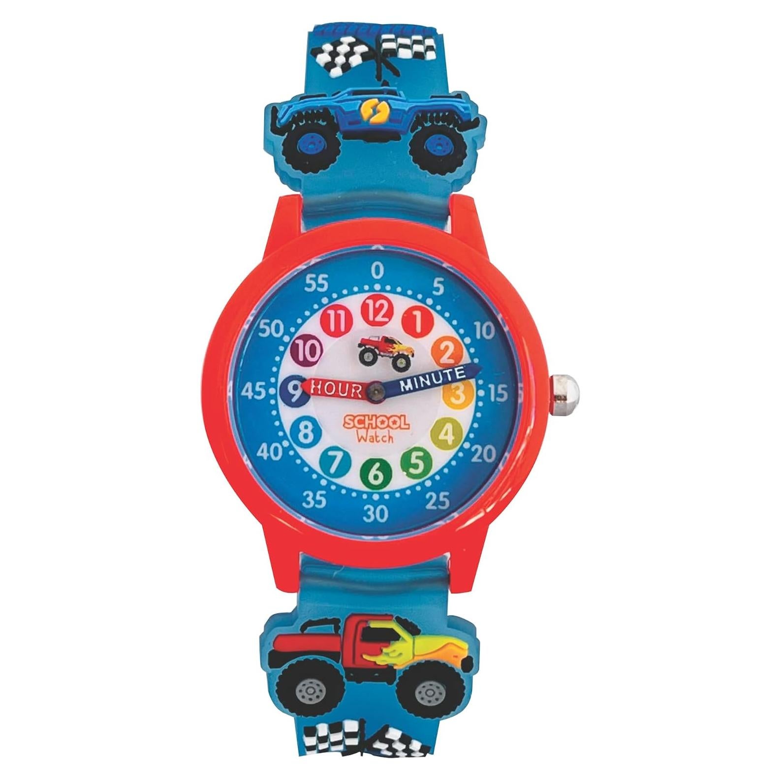 Reloj Analógico Colorido para Niños Monstruo Camión 3D