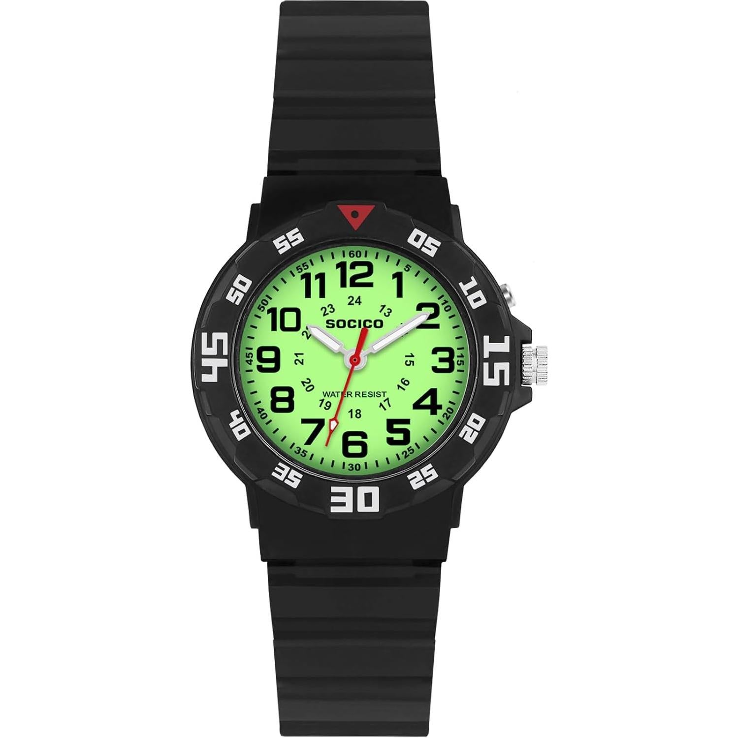 Reloj Analógico SOCICO para Niños Impermeable con Luz
