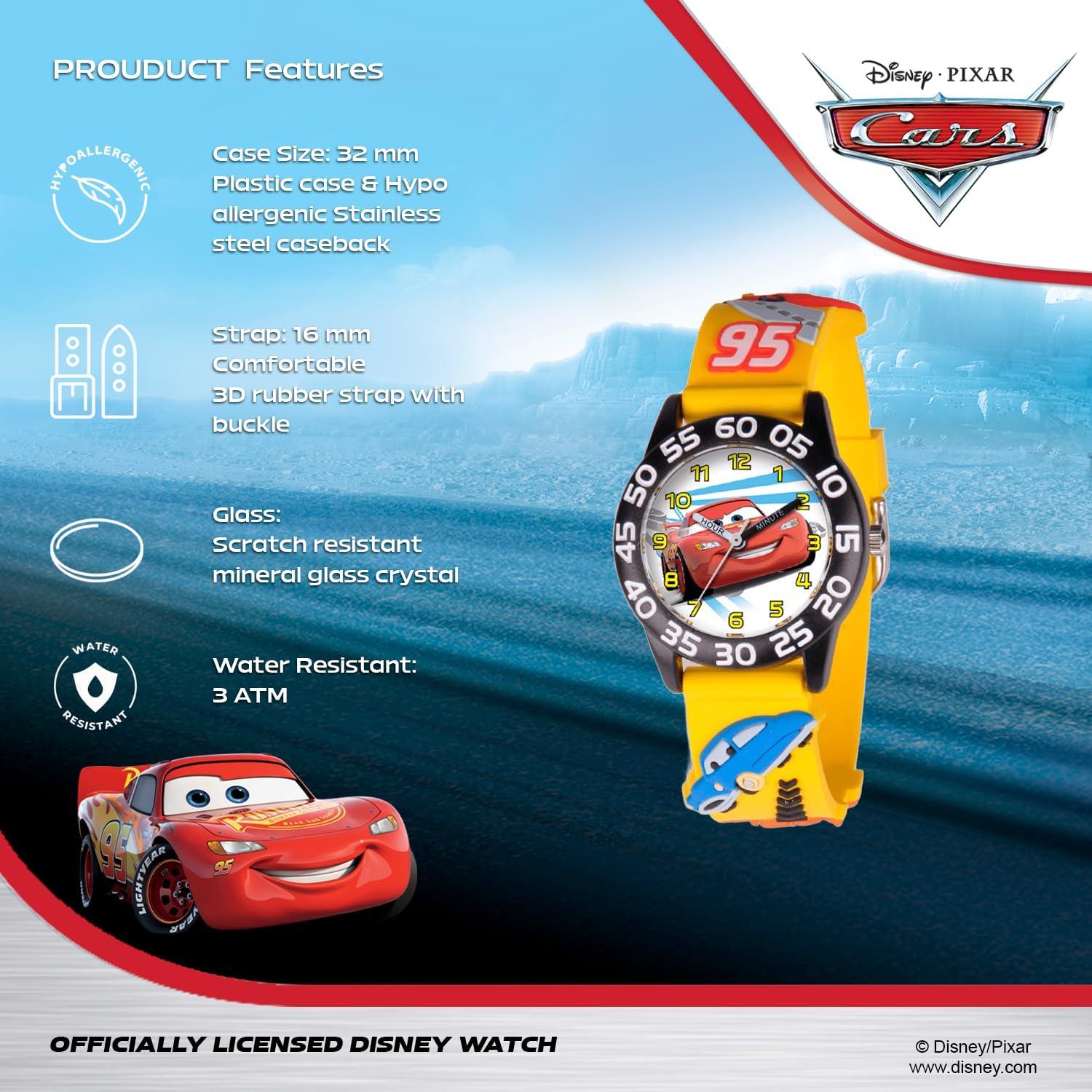 Reloj Analógico de Cuarzo Disney Cars para Niños 32mm