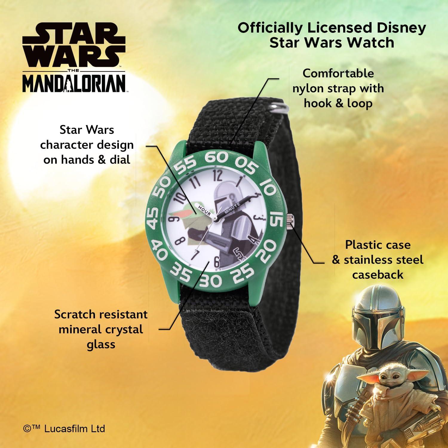 Reloj Analógico Infantil Star Wars The Mandalorian Verde/Negro