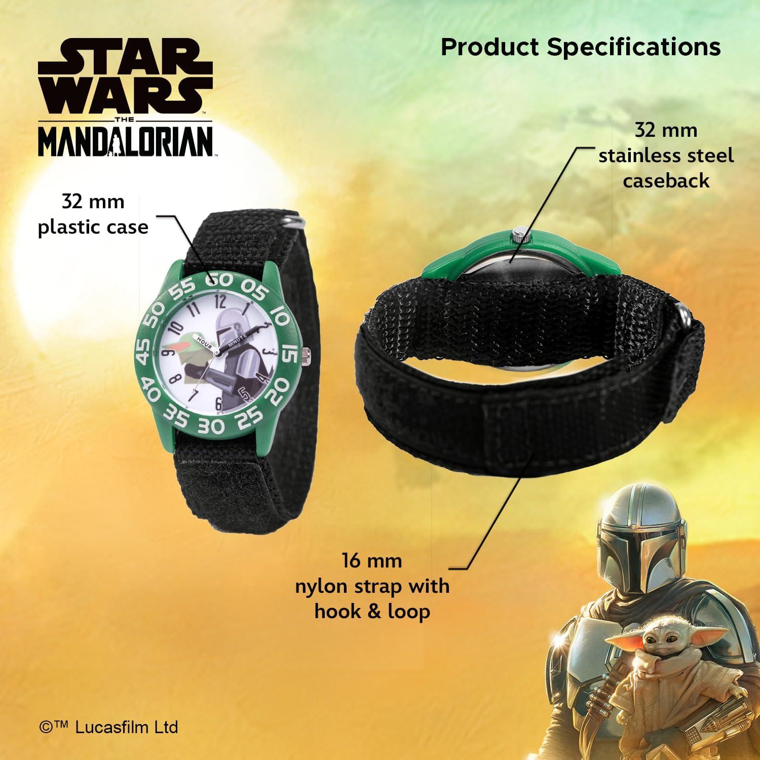Reloj Analógico Infantil Star Wars The Mandalorian Verde/Negro