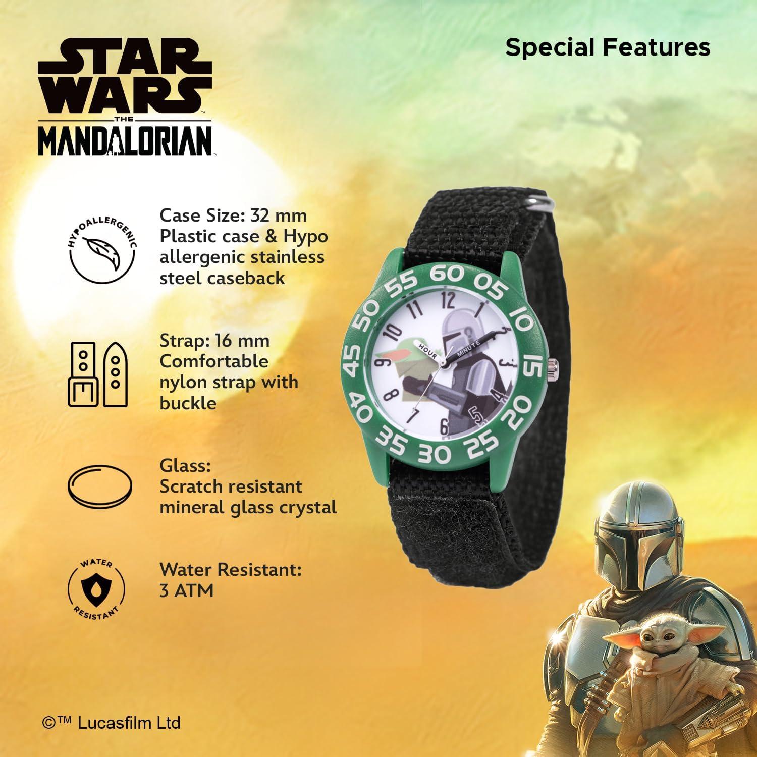 Reloj Analógico Infantil Star Wars The Mandalorian Verde/Negro