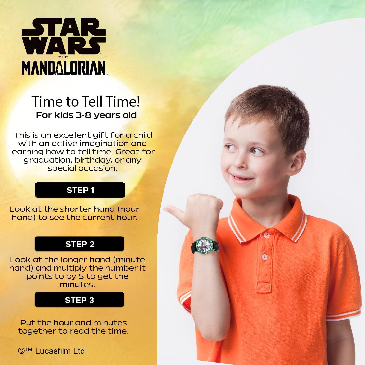 Reloj Analógico Infantil Star Wars The Mandalorian Verde/Negro