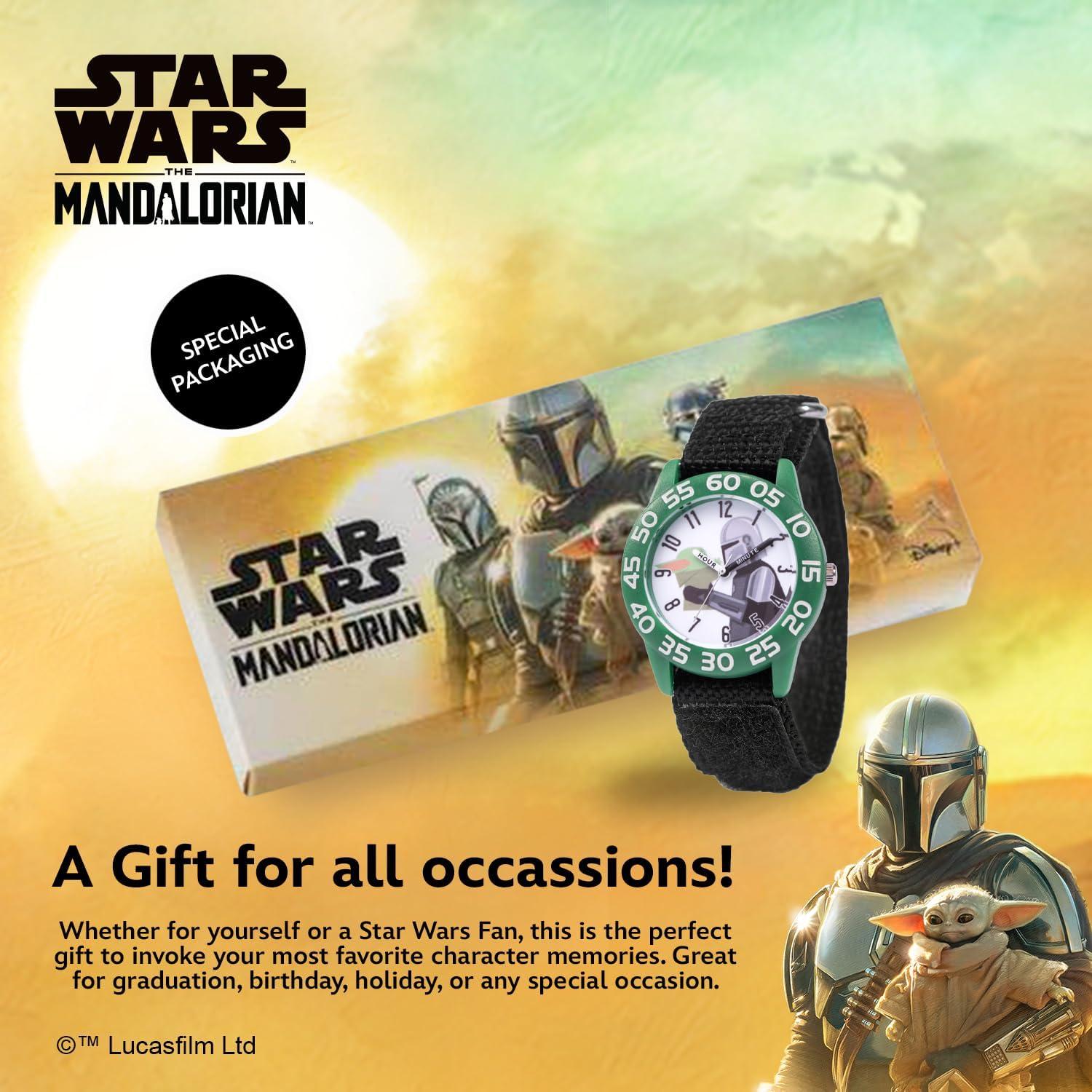 Reloj Analógico Infantil Star Wars The Mandalorian Verde/Negro