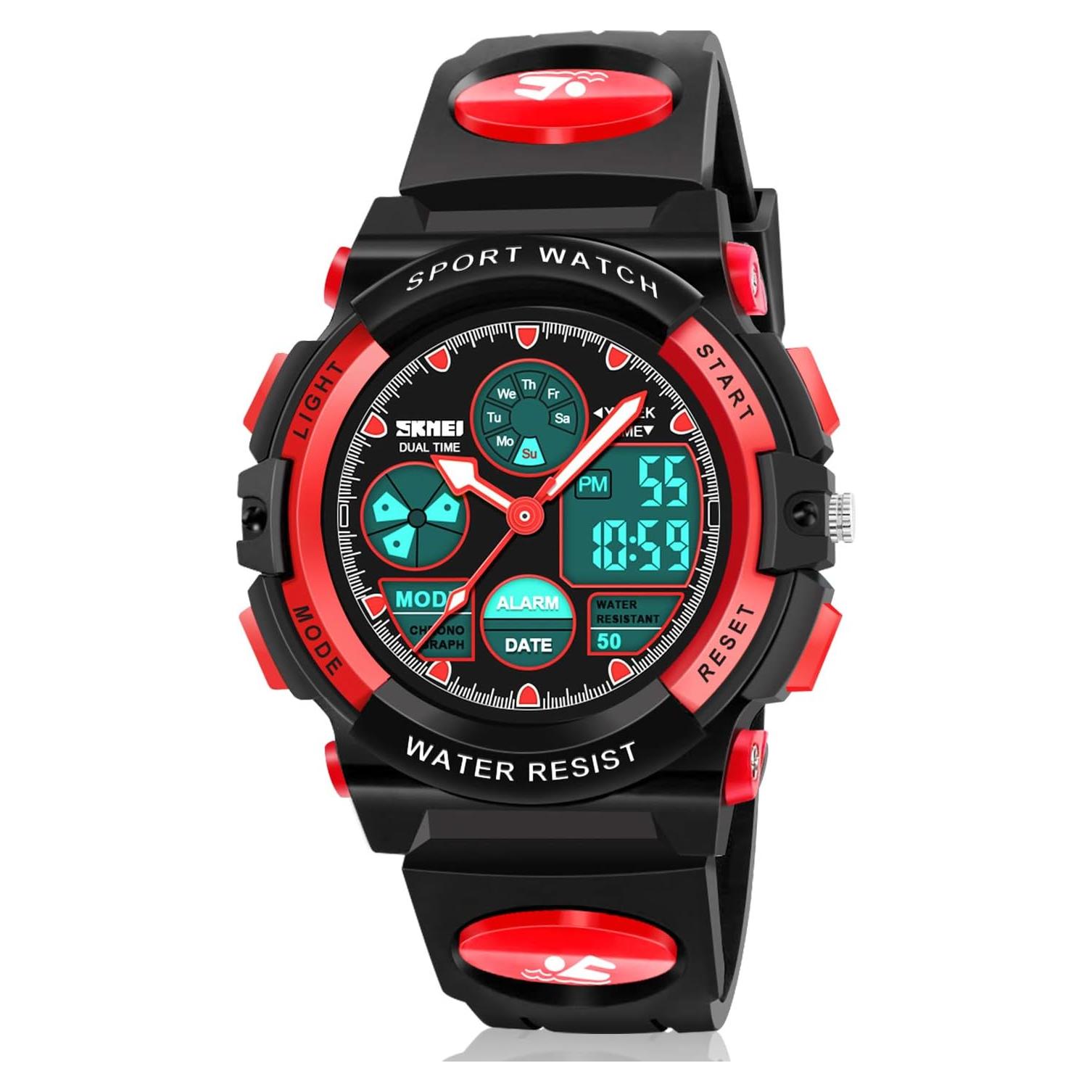 Reloj Digital Deportivo Impermeable Dodosky para Niños Rojo