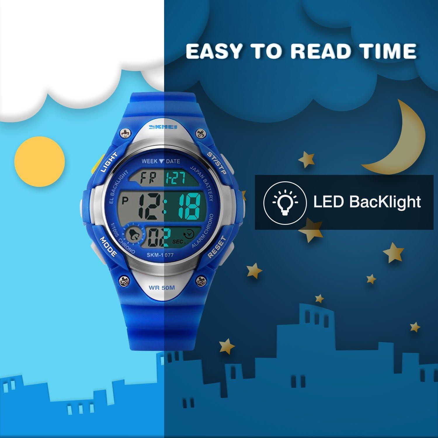 Reloj Digital Deportivo Cofuo CF-1077-B para Niños Azul