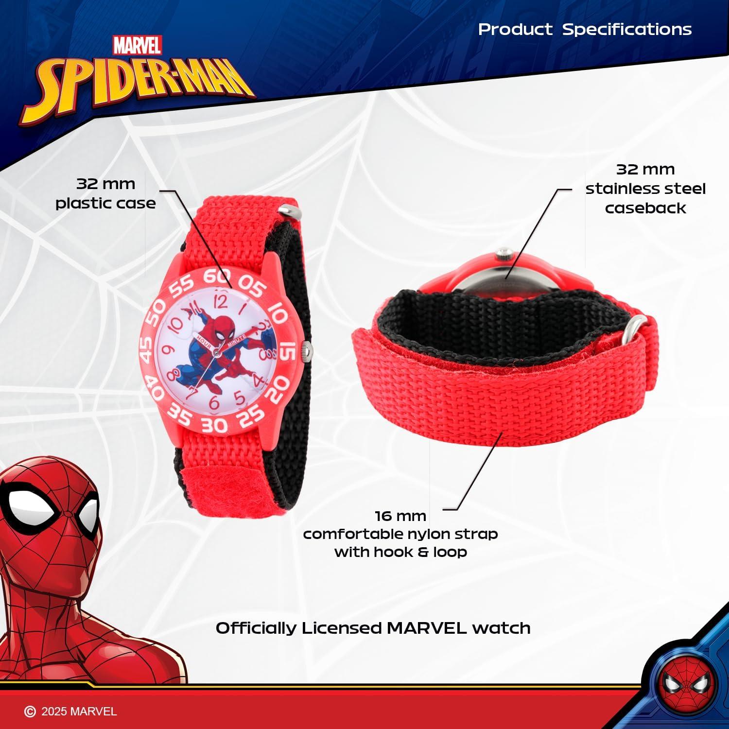 Reloj Infantil Marvel Spiderman 32mm Nylon Rojo