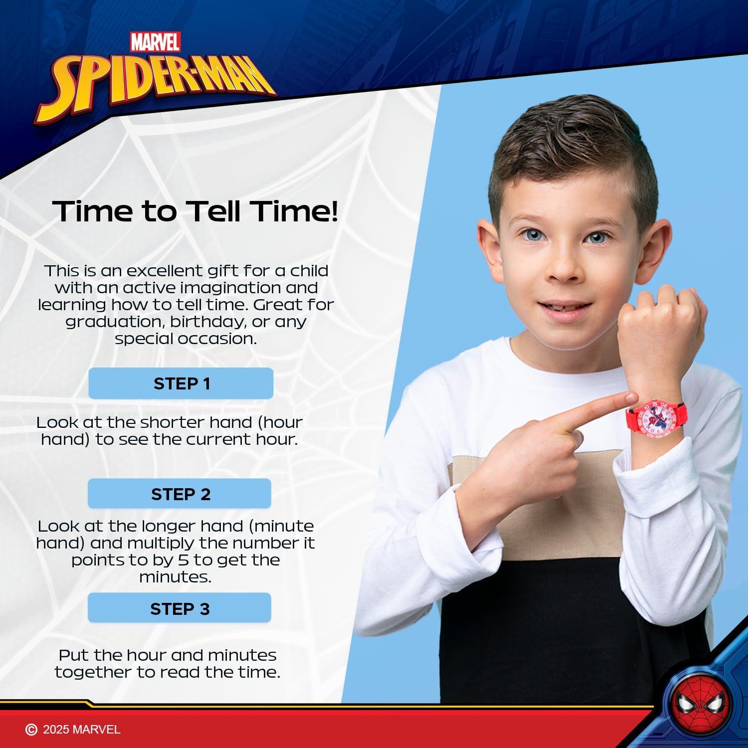 Reloj Infantil Marvel Spiderman 32mm Nylon Rojo