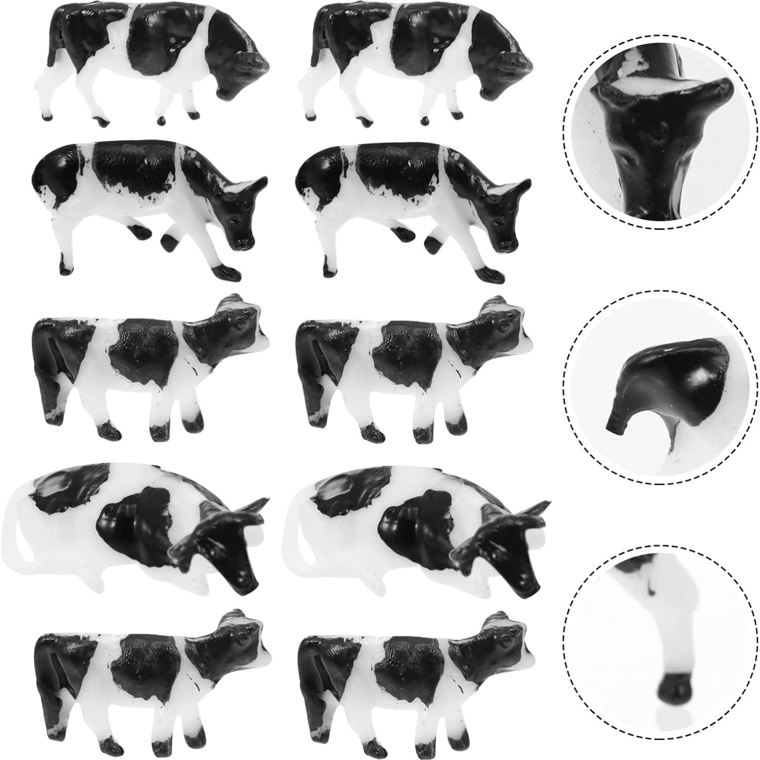 Figuras de Animales de Granja Zerodeko - Vaca Realista 10 Pzas