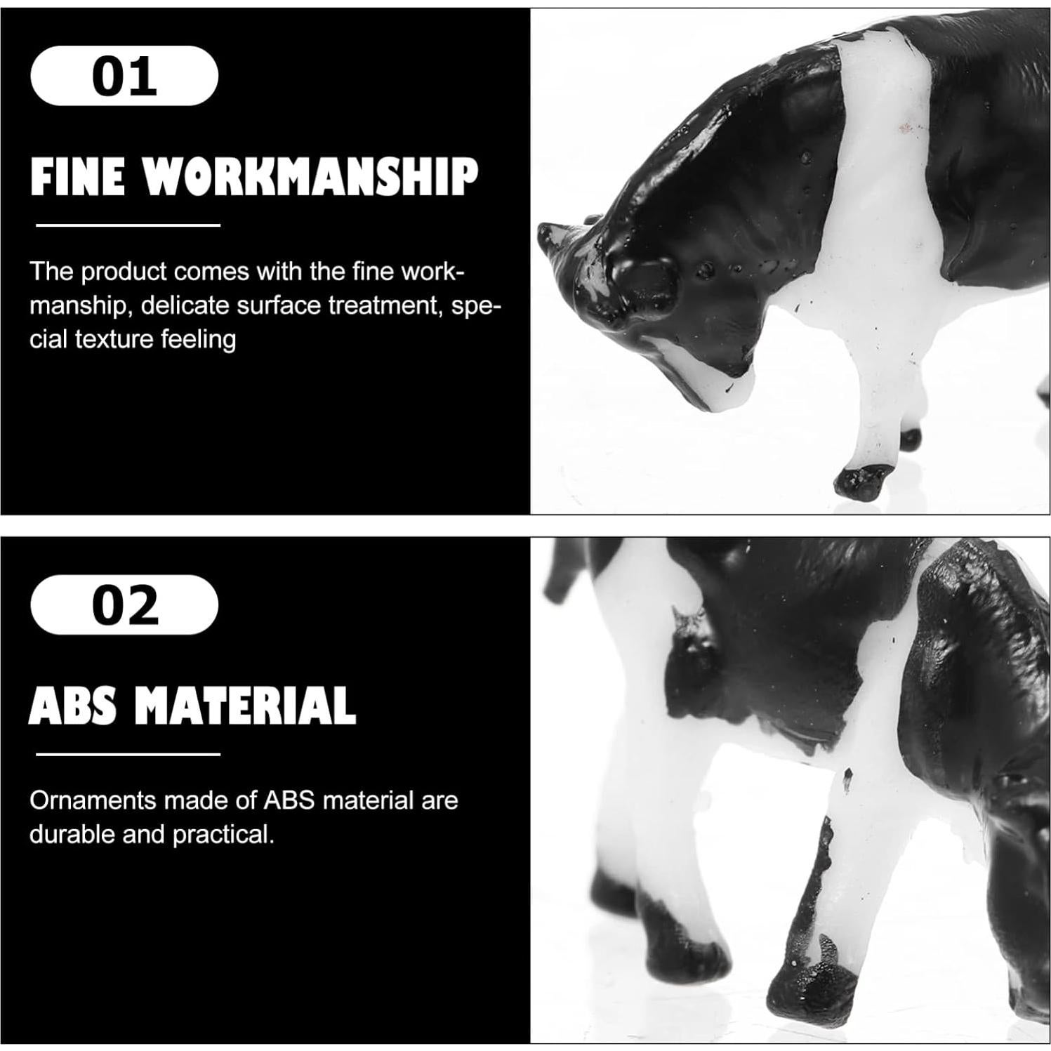 Figuras de Animales de Granja Zerodeko - Vaca Realista 10 Pzas