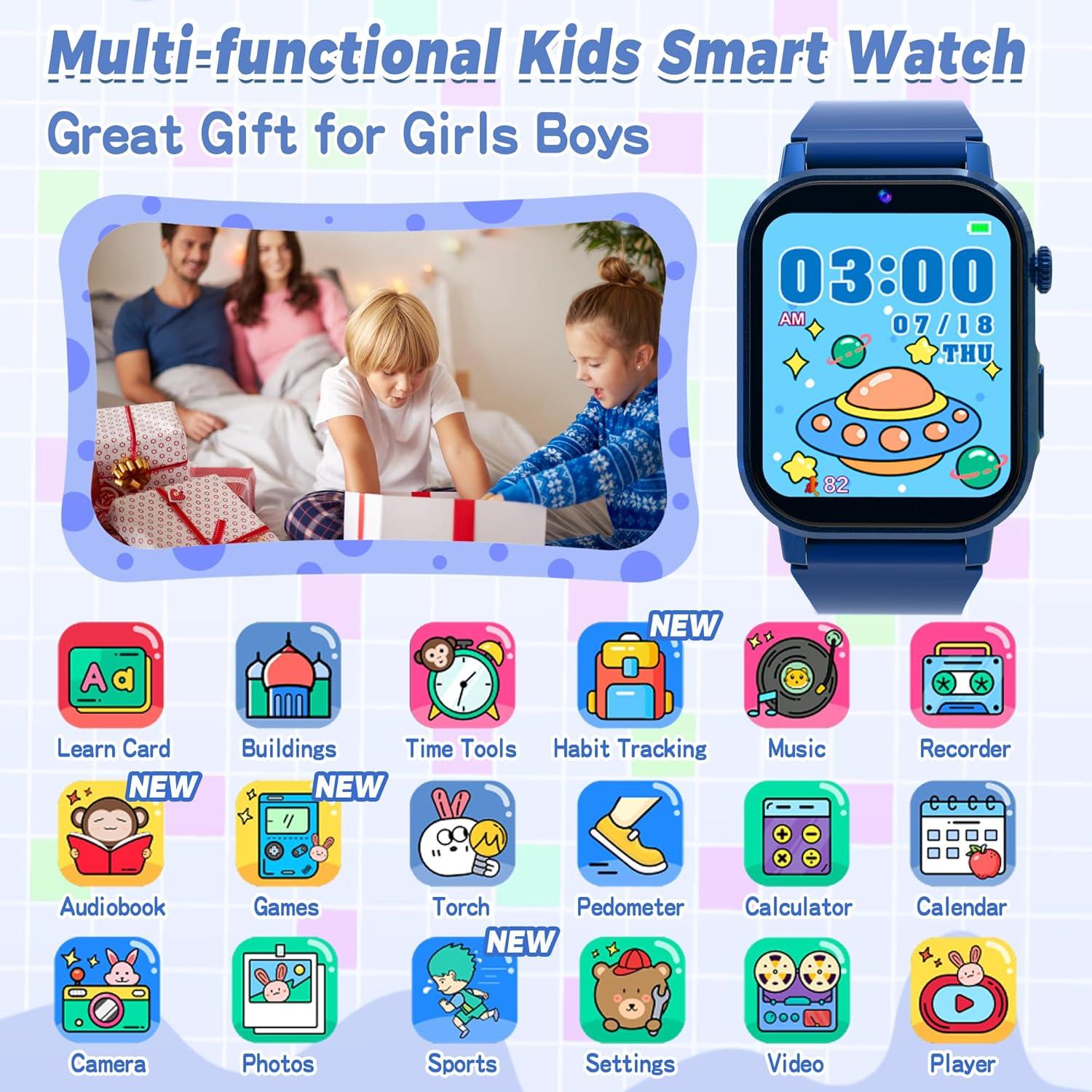 Reloj Inteligente Phyulls para Niños Azul con 32 Juegos y Cámara