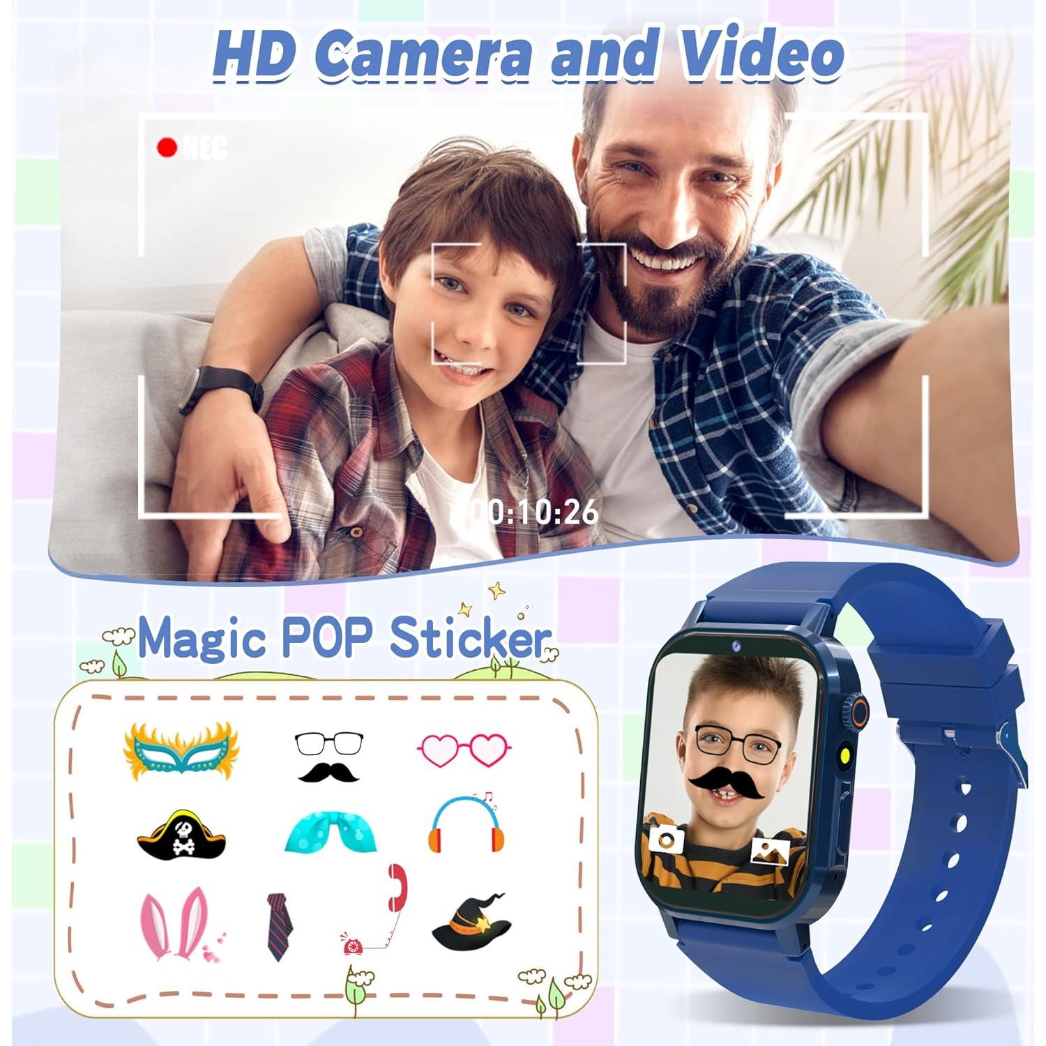 Reloj Inteligente Phyulls para Niños Azul con 32 Juegos y Cámara