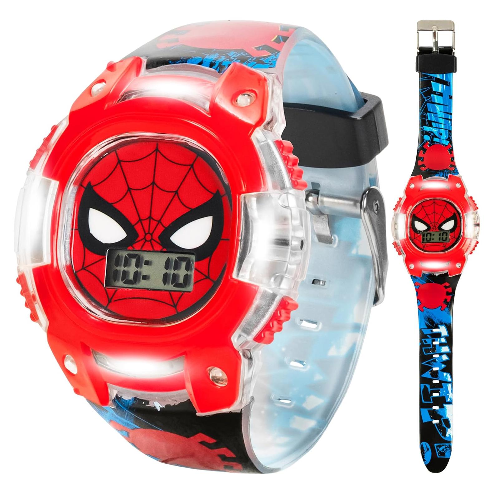 Reloj Digital LCD Spider-Man para Niños con Bisel Iluminado
