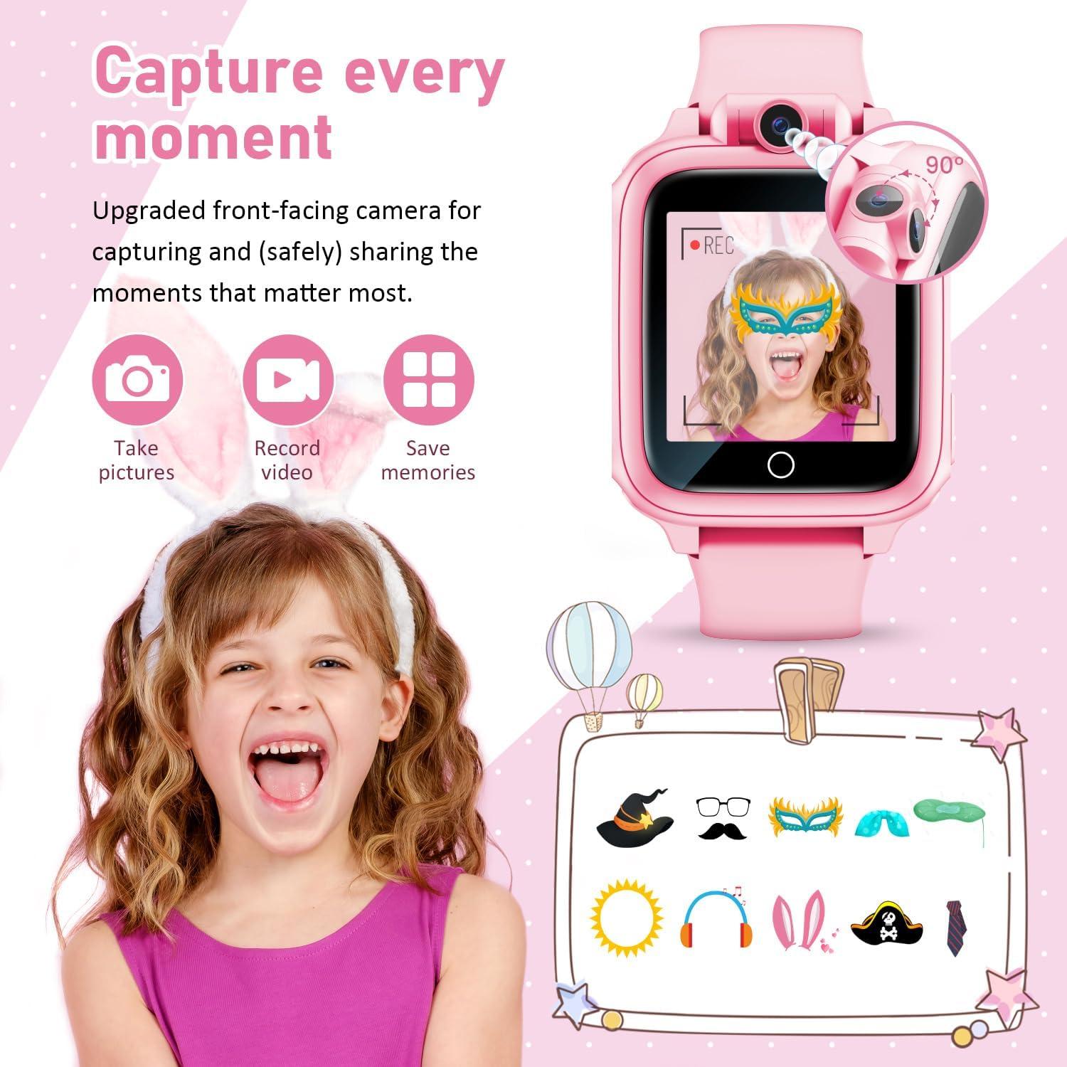 Reloj Inteligente Infantil Awatty Rosa con Cámara y Juegos