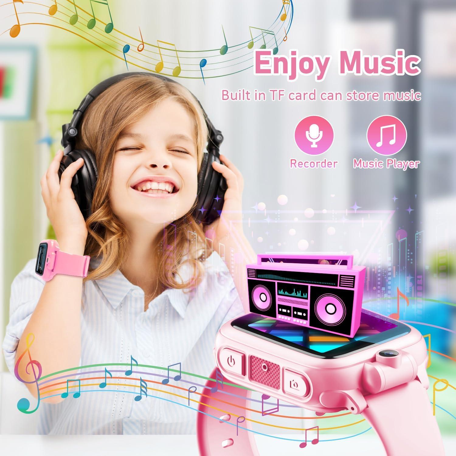 Reloj Inteligente Infantil Awatty Rosa con Cámara y Juegos