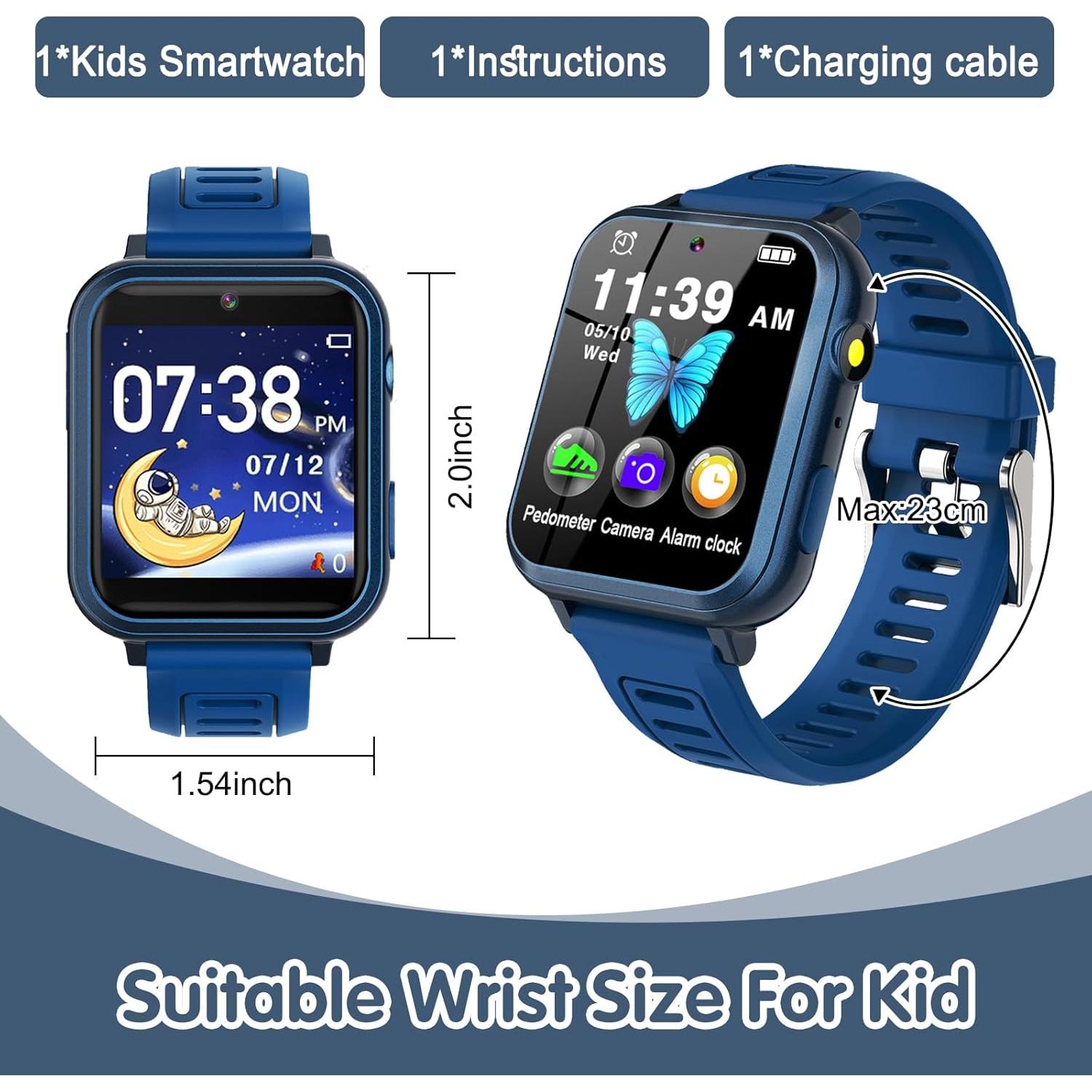 Reloj Inteligente para Niños LITEYPP Azul con Cámara y Juegos