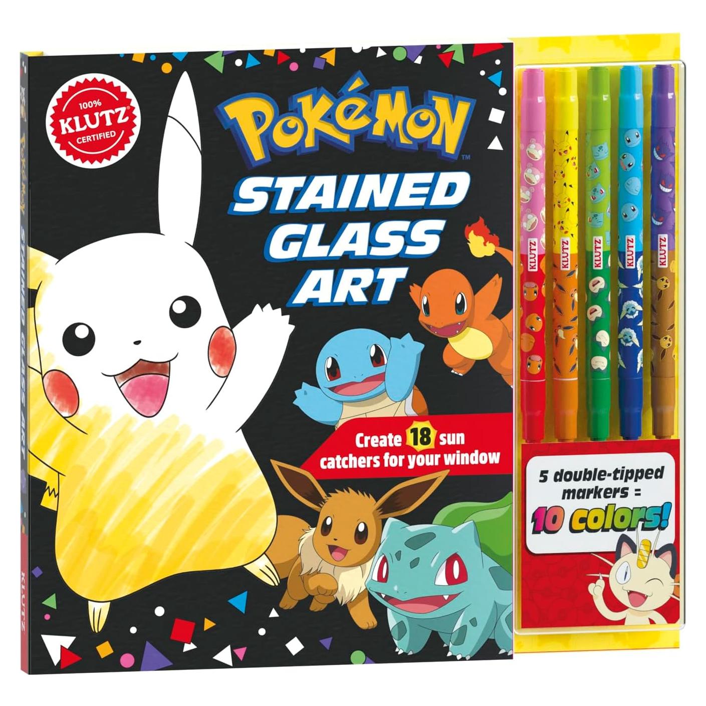 KLUTZ Arte en Vidrio Templado Pokémon con Marcadores