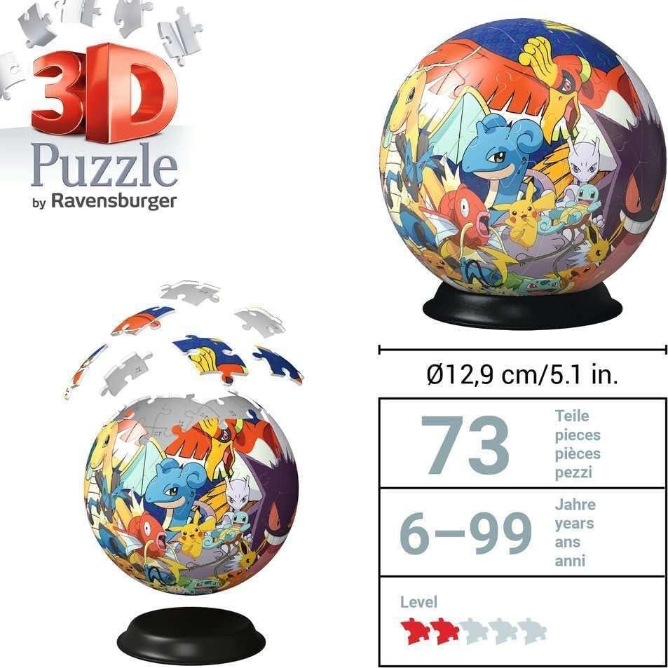 Rompecabezas 3D Ravensburger Pokémon Bola 72 Piezas 13 cm