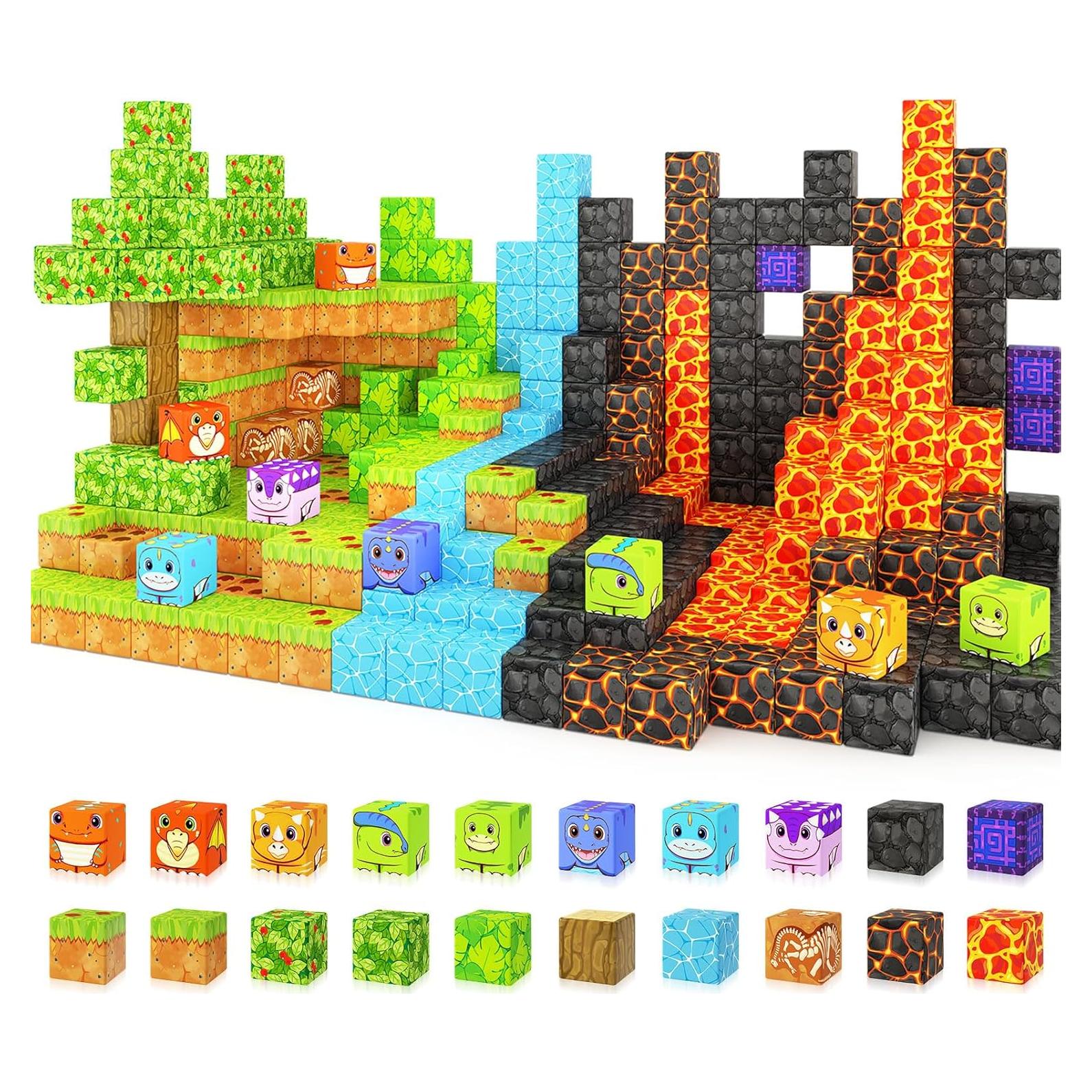 Bloques Magnéticos Coodoo 84PCS Aventura de Dinosaurios