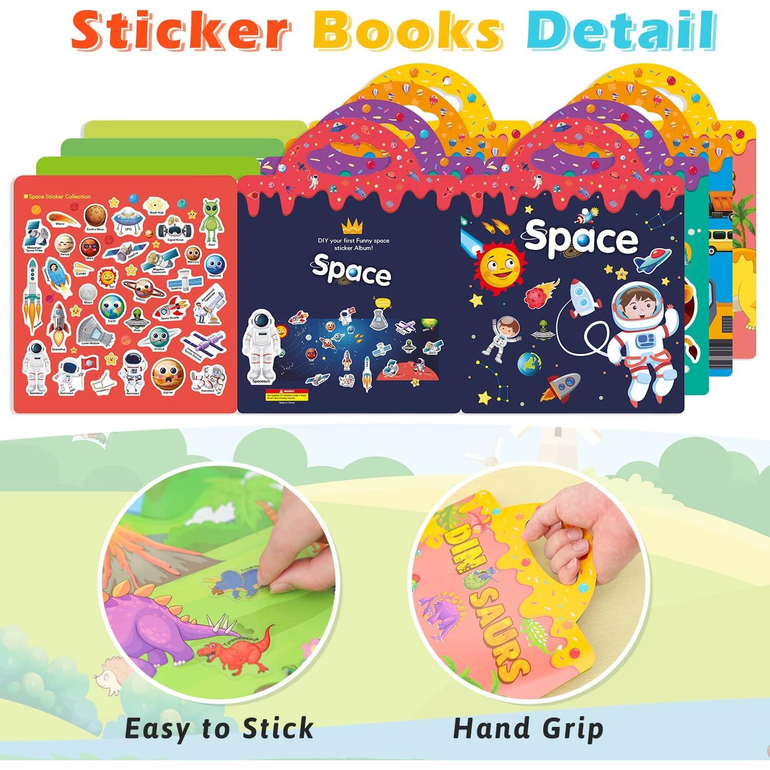 Libro de Stickers Reutilizables ROATEE - 8 Juegos para Niños