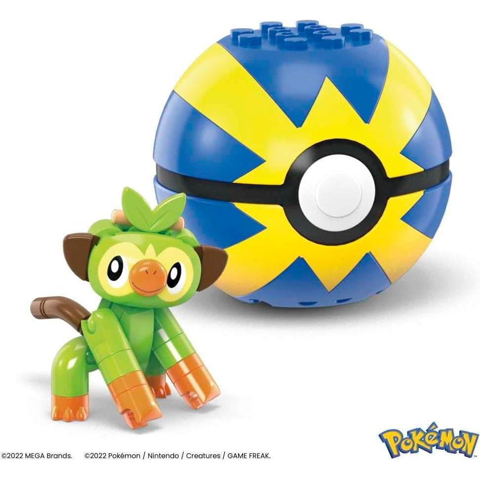 Mega Construx Pokémon Grookey Set de Construcción con Poké Ball
