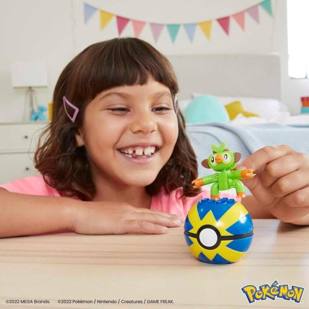 Mega Construx Pokémon Grookey Set de Construcción con Poké Ball