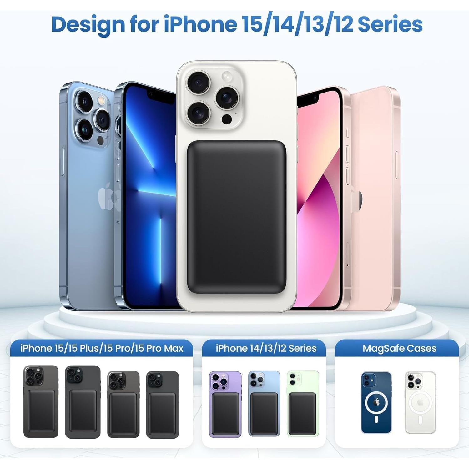 Cargador Portátil Magnético HETP 10800mAh USB-C para iPhone