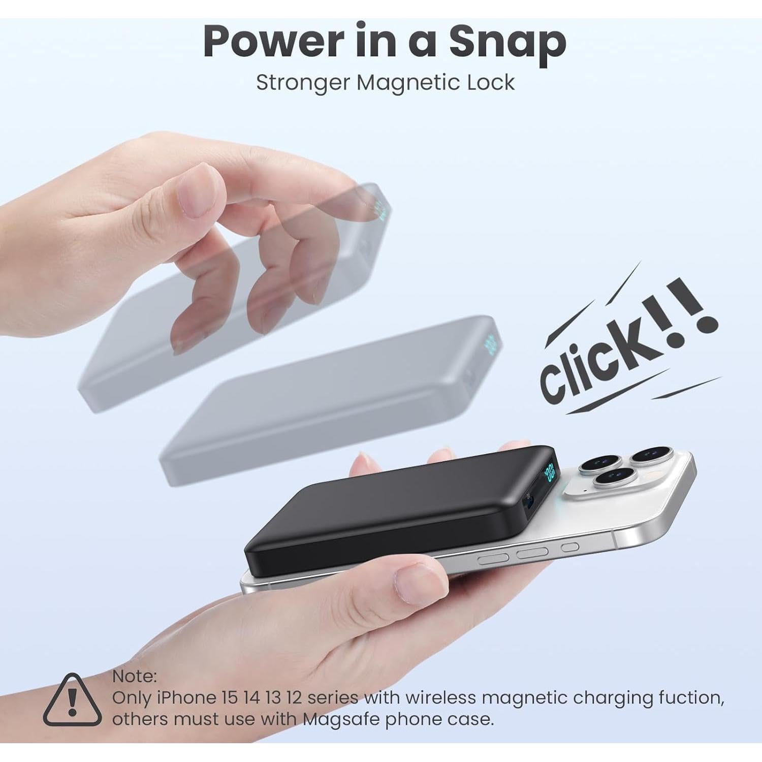 Cargador Portátil Magnético HETP 10800mAh USB-C para iPhone