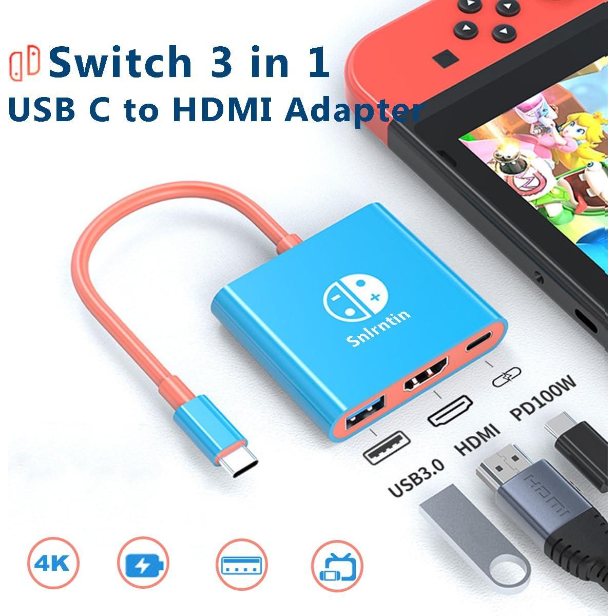 Adaptador USB-C a HDMI 4K Snlrntin para Nintendo Switch