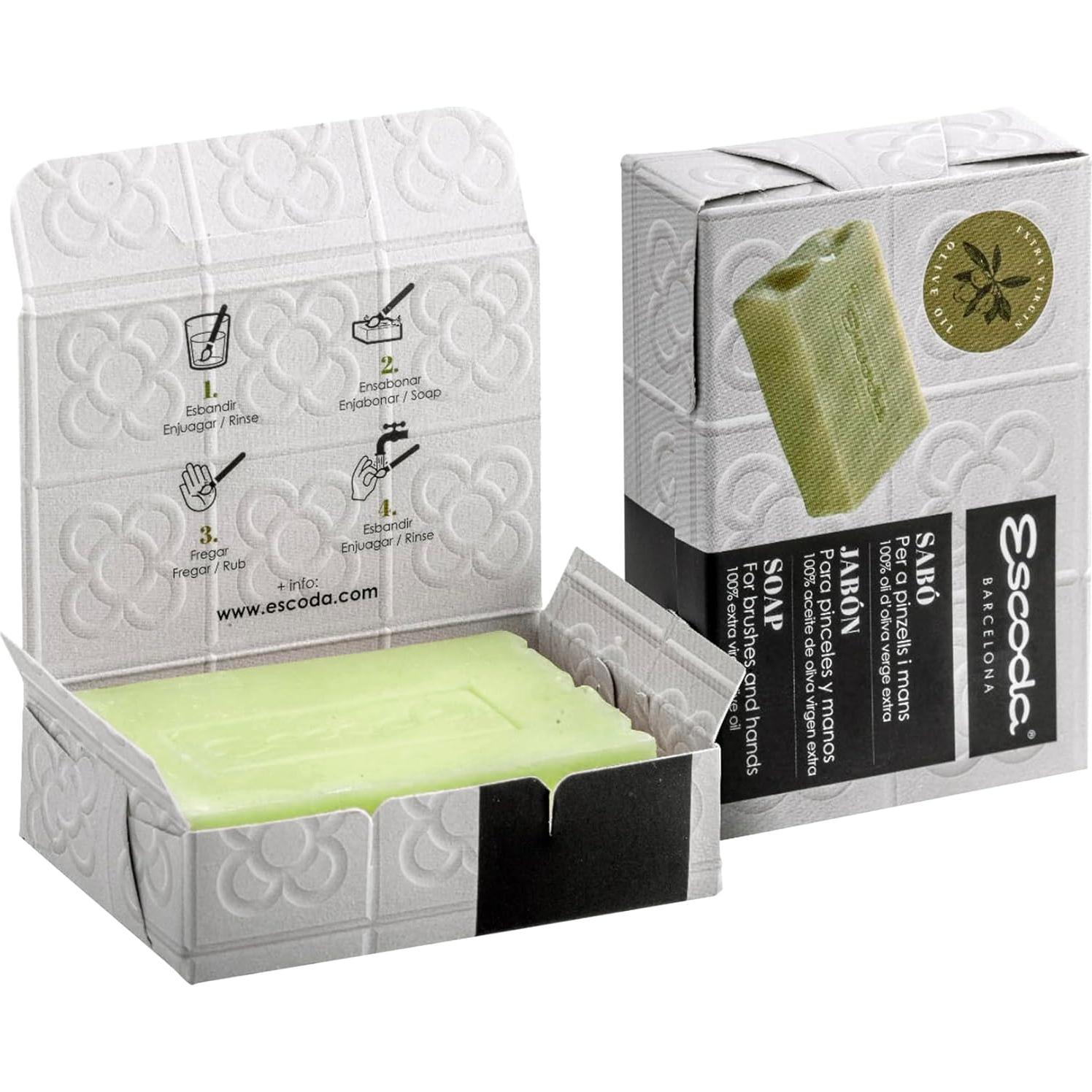 Jabón de Aceite de Oliva Escoda para Pinceles 100g Natural