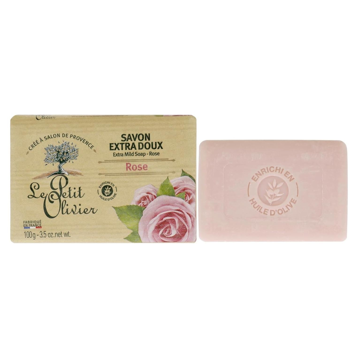 Jabón de Rosa Extra Suave Le Petit Olivier 99.22 g Hidratante