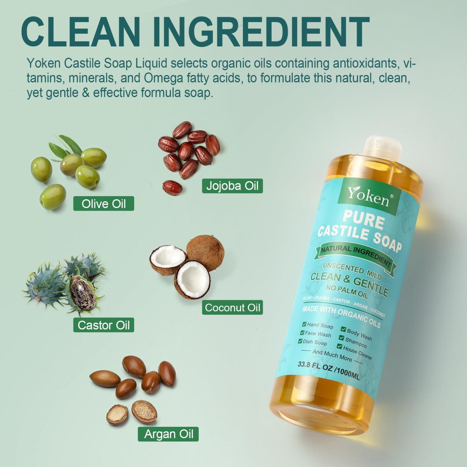 Jabón Líquido de Castilla Orgánico Yoken 1 Galón Sin Fragancia