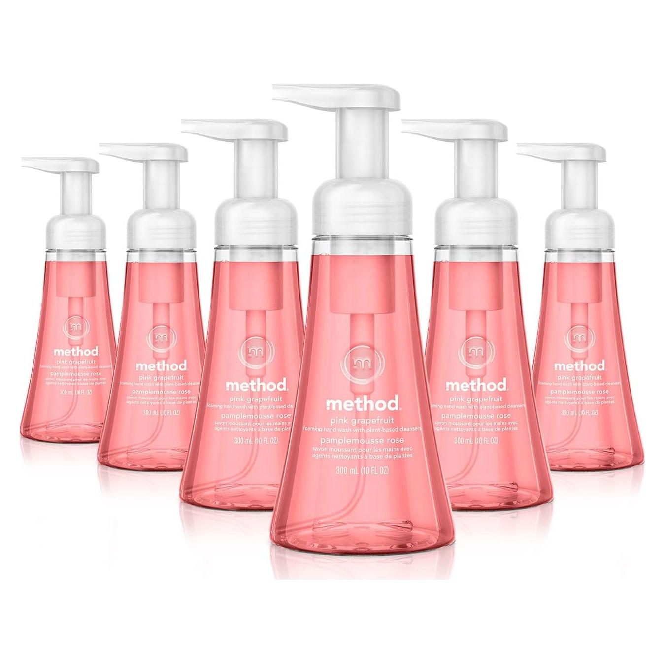 Jabón de Manos Espumoso Method Pomelo Rosa 295 ml (Paquete de 6)
