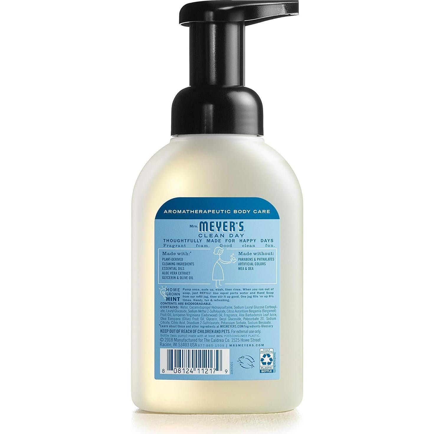 Jabón Espumoso de Manos Mrs. Meyer's 295 ml Agua de Lluvia