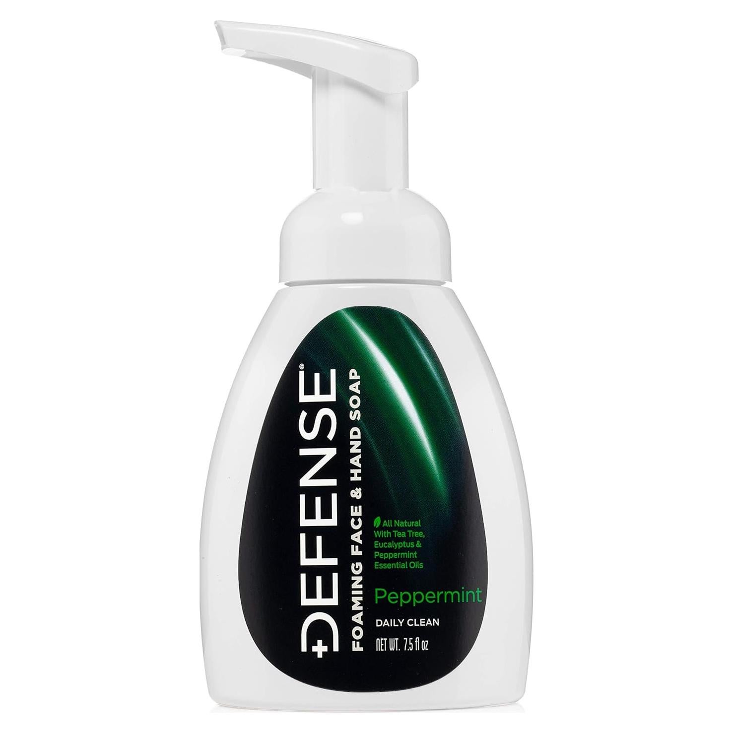 Jabón Espumoso Líquido Defense para Cara y Manos 221.8 ml Menta