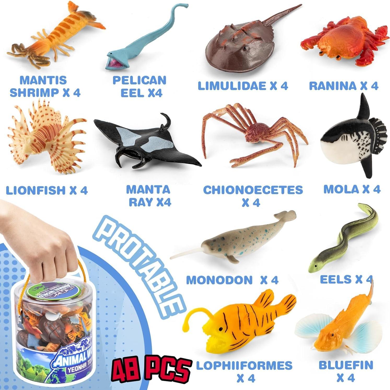 Conjunto 108 Piezas Juguetes Animales Marinos y de Granja