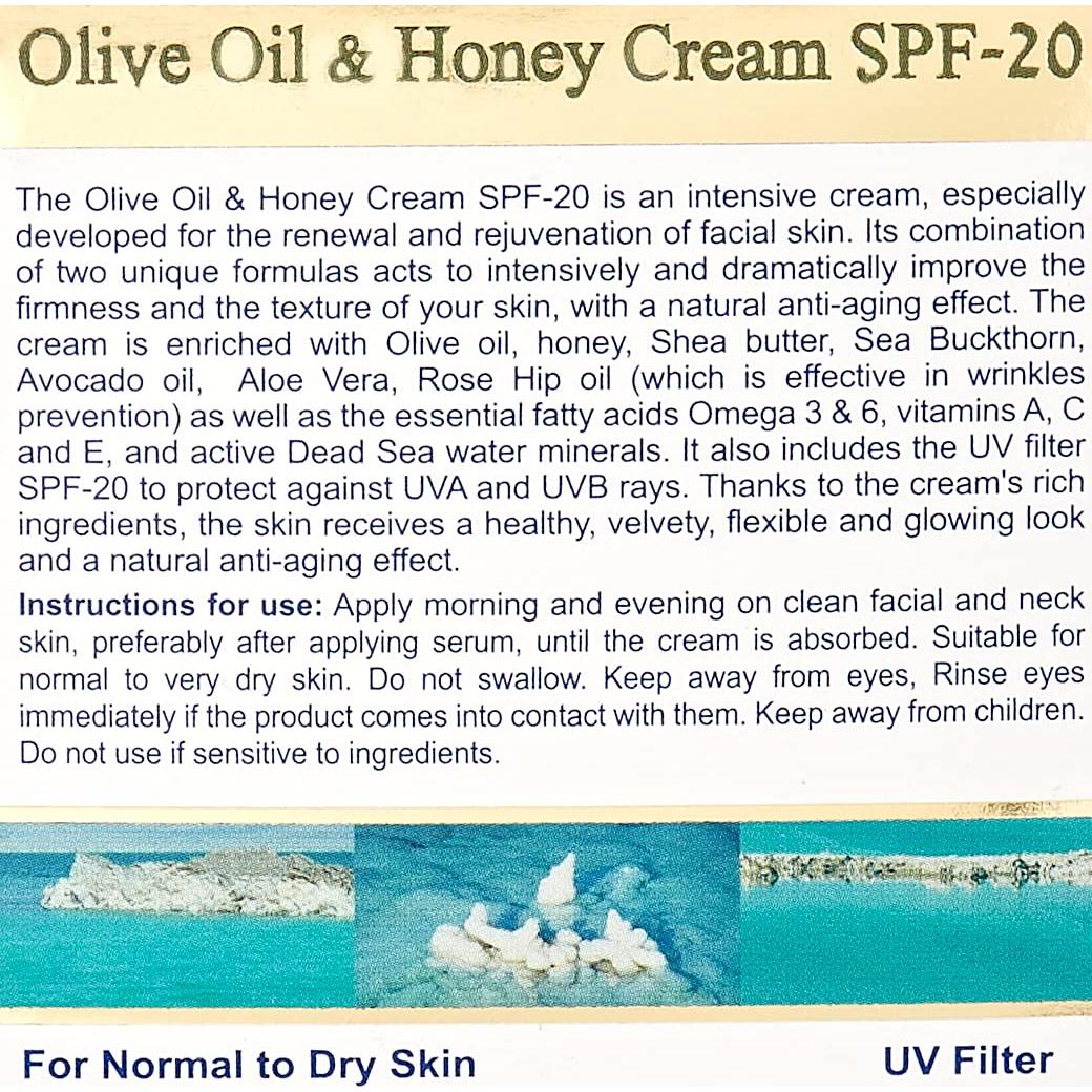 Crema Hidratante SPF-20 HealthBeauty Aceite de Oliva y Miel