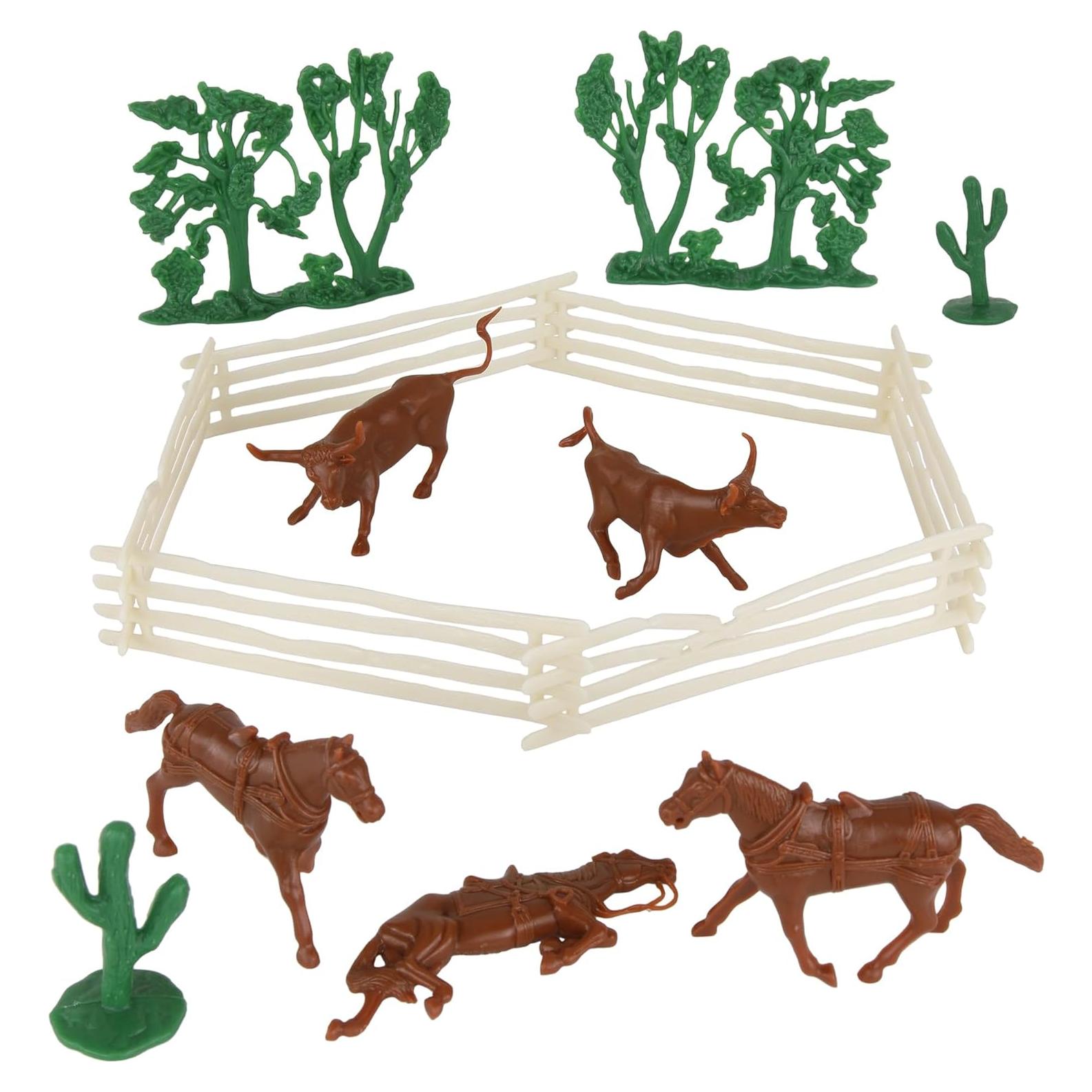 Juego de Figuras de Rancho BMC 15pc Accesorios Diorama