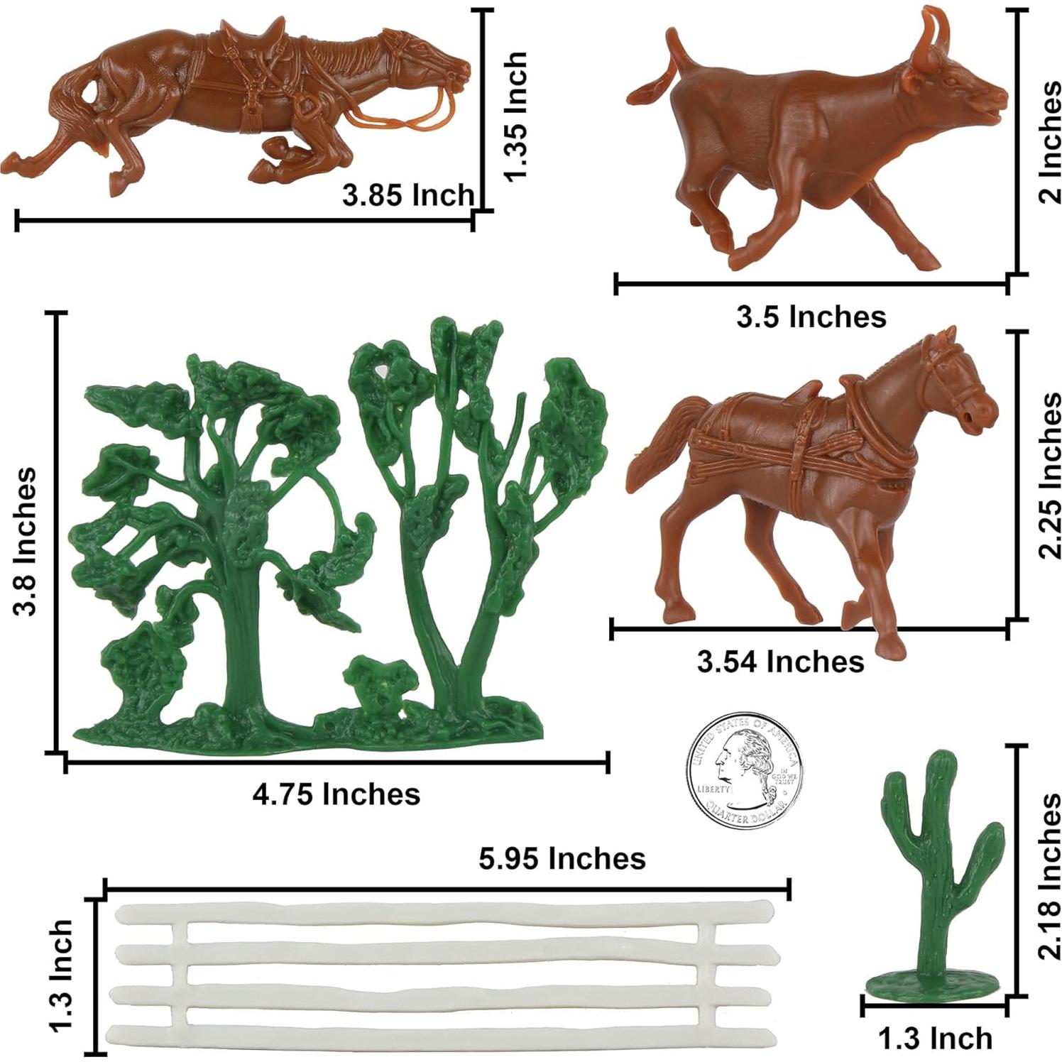 Juego de Figuras de Rancho BMC 15pc Accesorios Diorama