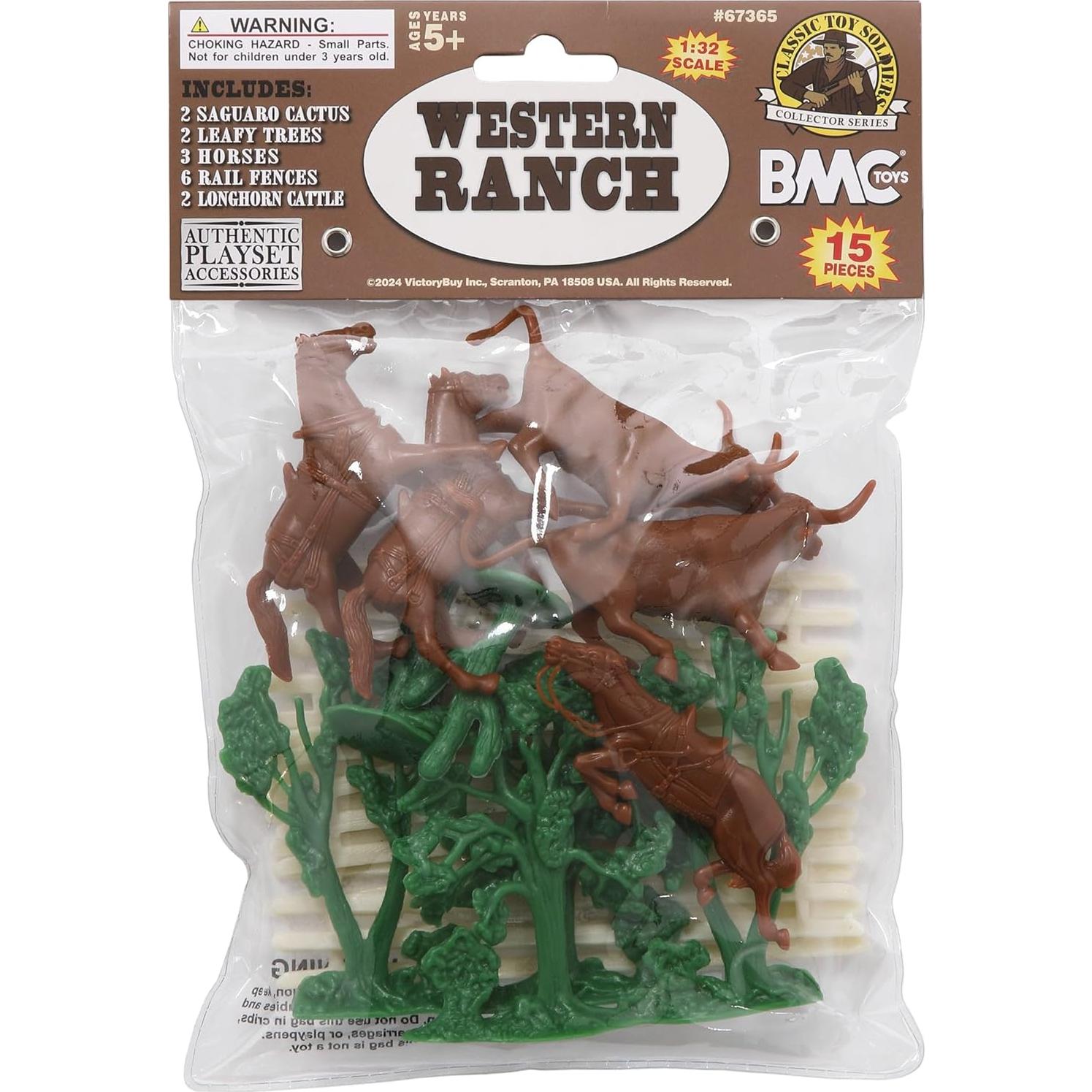 Juego de Figuras de Rancho BMC 15pc Accesorios Diorama