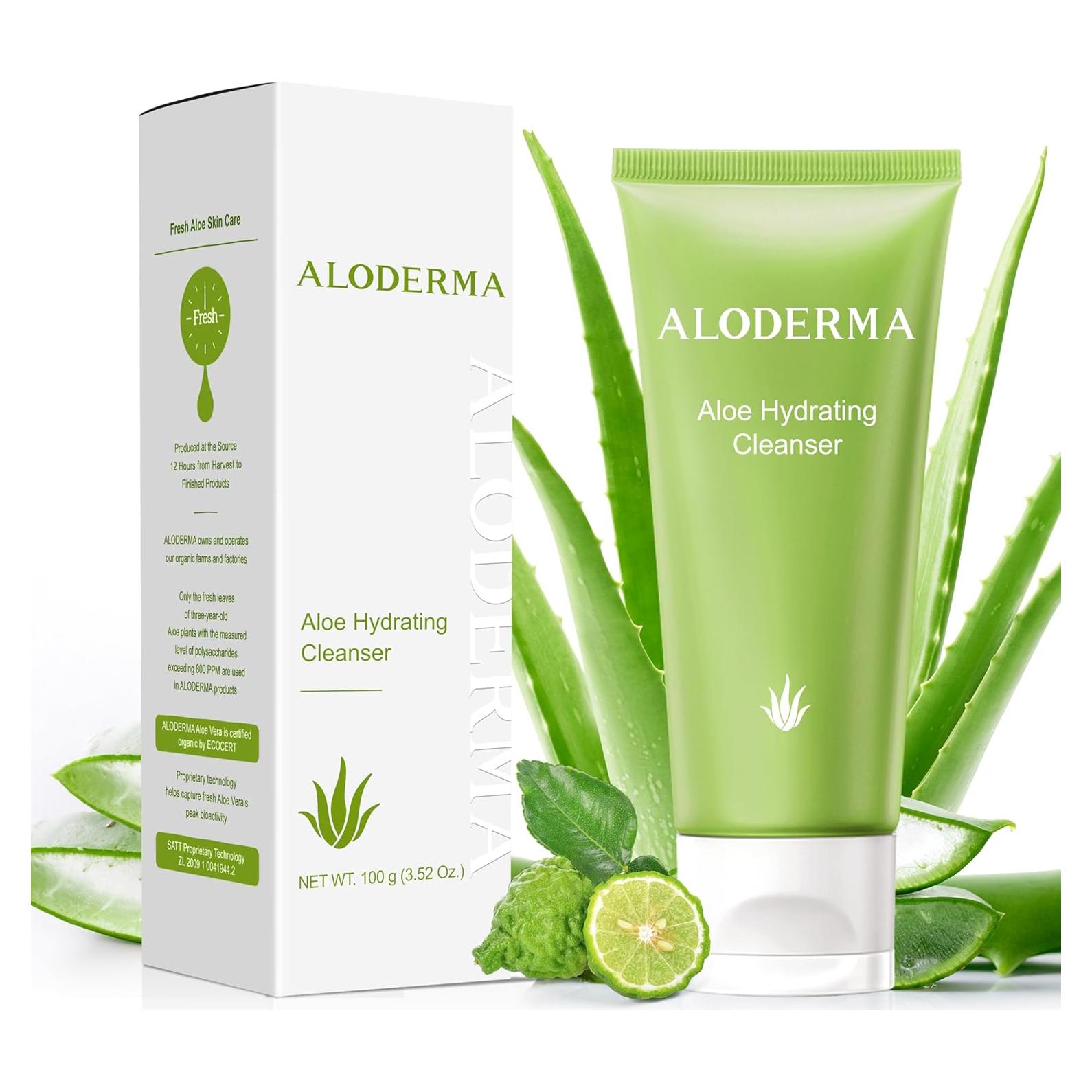 Limpiador Facial Hidratante Aloderma 100g con Aloe Vera Orgánico