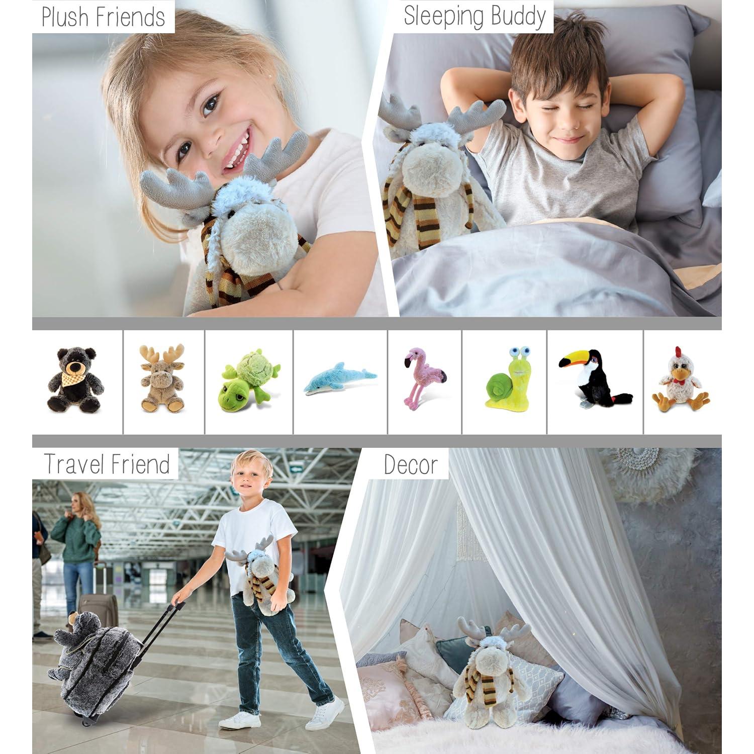 Peluche de Alce DolliBu 34 cm Suave con Sombrero y Bufanda