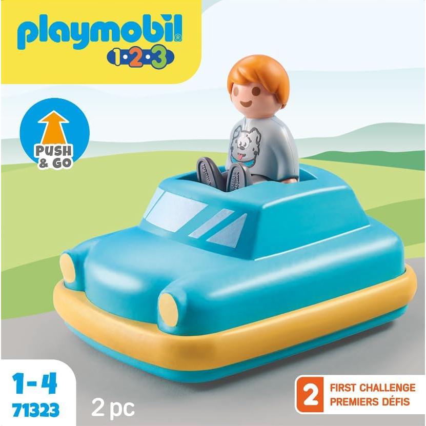 Coche Push & Go Playmobil 1.2.3 con figura 0-4 años